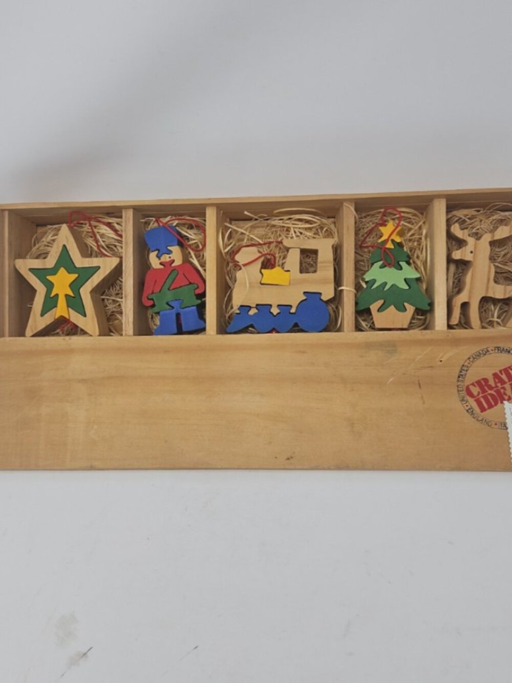 5 Vintage Wooden Puzzle Christmas Ornaments Crate Ideas Dongeo Star Tree Train +